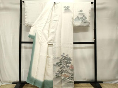 平和屋着物■訪問着　手描き　風景文　暈し染め　正絹　逸品　CABJ3372ev