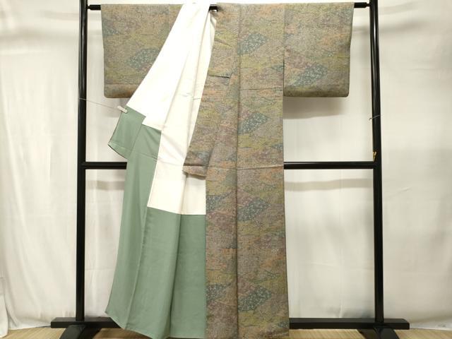 平和屋着物■本場染大島紬　切嵌風景文　正絹　逸品　CABJ3373ev
