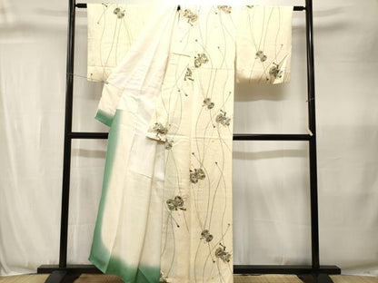平和屋着物■上質な小紋　鼓草花文　金彩　正絹　逸品　CABJ3374ev