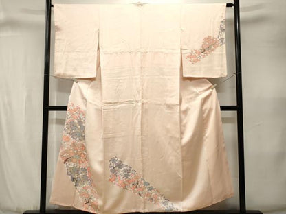 平和屋着物■訪問着　刺繍　枝梅文　金彩　正絹　逸品　CABJ3377ev