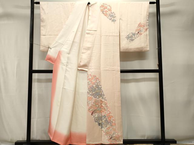 平和屋着物■訪問着　刺繍　枝梅文　金彩　正絹　逸品　CABJ3377ev