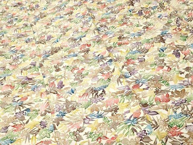 平和屋着物■上質な小紋　型染め　草花文　正絹　逸品　CABJ3378ev