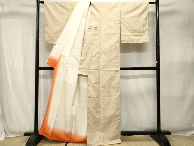 平和屋着物■上質な紬　幾何学文　　正絹　逸品　CABJ3382ev