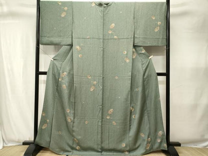 平和屋着物■上質な小紋　雪輪重ね花文　金彩　正絹　逸品　CABJ3383ev