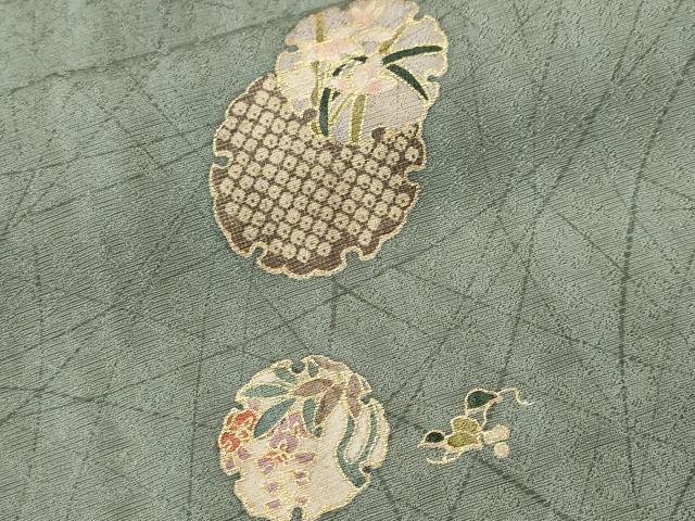 平和屋着物■上質な小紋　雪輪重ね花文　金彩　正絹　逸品　CABJ3383ev