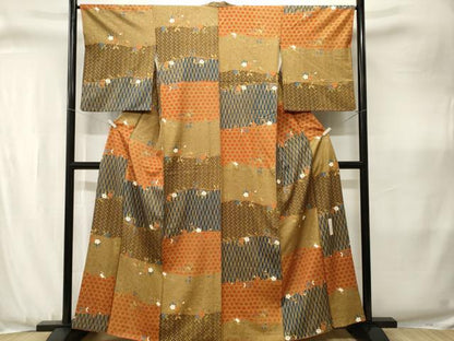 平和屋着物■日本のきもの研究家　三田村環　小紋　吉祥枝花文　金彩　正絹　逸品　CABJ3384ev