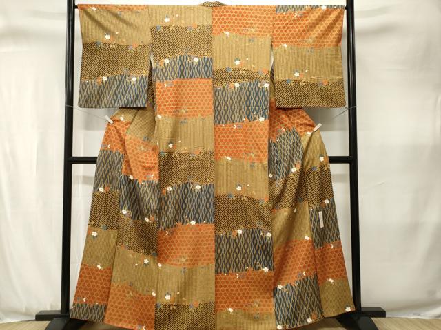 平和屋着物■日本のきもの研究家　三田村環　小紋　吉祥枝花文　金彩　正絹　逸品　CABJ3384ev