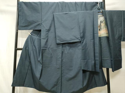 平和屋着物■男性　紬　アンサンブル　霞文　正絹　逸品　CABJ3386ev