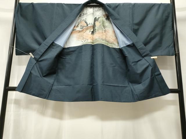平和屋着物■男性　紬　アンサンブル　霞文　正絹　逸品　CABJ3386ev