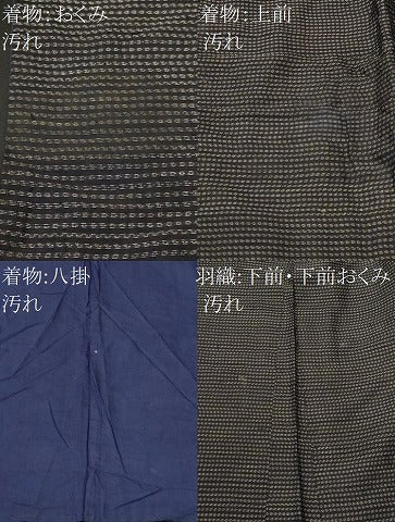 平和屋着物■男性　紬　アンサンブル　吉祥文　正絹　逸品　CABJ3387ev
