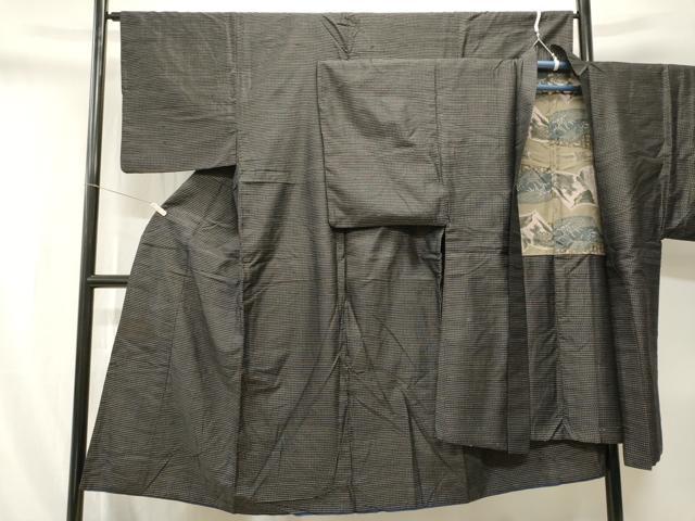 平和屋着物■男性　紬　アンサンブル　吉祥文　正絹　逸品　CABJ3387ev