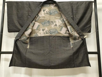 平和屋着物■男性　紬　アンサンブル　吉祥文　正絹　逸品　CABJ3387ev