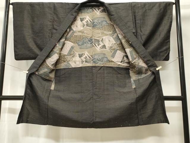 平和屋着物■男性　紬　アンサンブル　吉祥文　正絹　逸品　CABJ3387ev