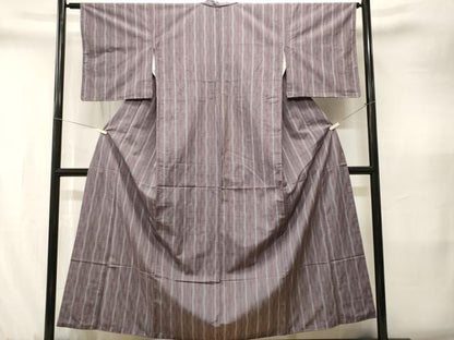 平和屋着物■上質な紬　縞　正絹　逸品　CABJ3389ev