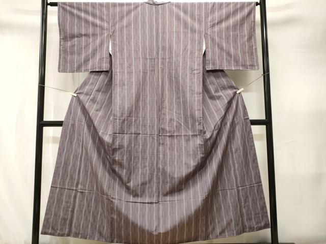 平和屋着物■上質な紬　縞　正絹　逸品　CABJ3389ev
