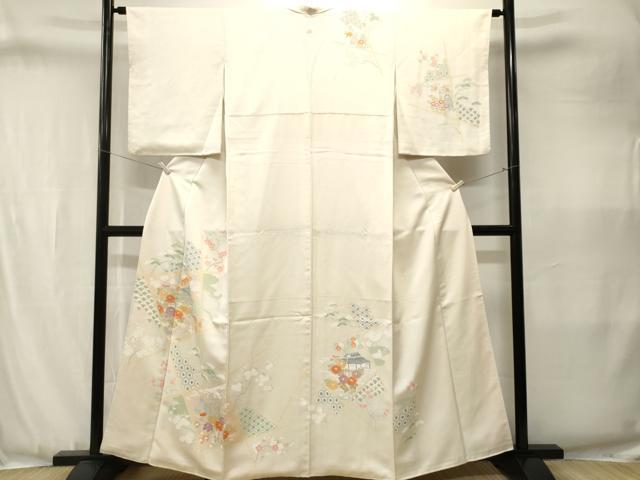平和屋着物■訪問着　刺繍　風景文　正絹　逸品　CABJ3390ev