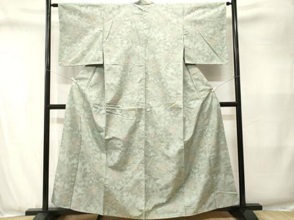 平和屋着物■上質な紬　草花文　正絹　逸品　未使用　CABJ3391ev