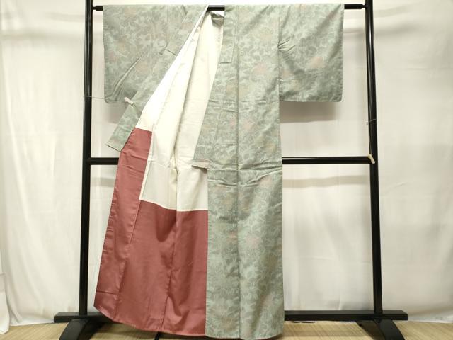 平和屋着物■上質な紬　草花文　正絹　逸品　未使用　CABJ3391ev