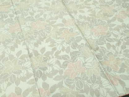 平和屋着物■上質な紬　草花文　正絹　逸品　未使用　CABJ3391ev
