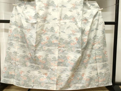 平和屋着物■訪問着　紬地　風景文　正絹　逸品　CABJ3392ev