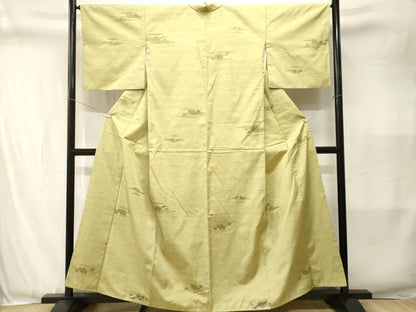 平和屋着物■上質な紬　草花文　正絹　逸品　CABJ3396ev