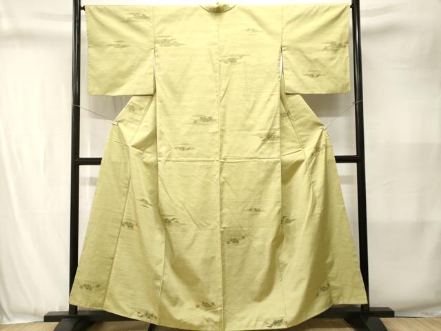 平和屋着物■上質な紬　草花文　正絹　逸品　CABJ3396ev