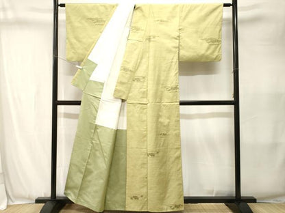 平和屋着物■上質な紬　草花文　正絹　逸品　CABJ3396ev