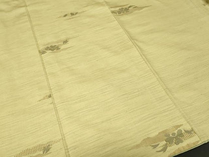 平和屋着物■上質な紬　草花文　正絹　逸品　CABJ3396ev