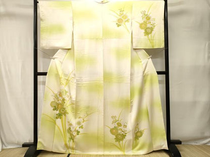 平和屋着物■訪問着　枝菊文　暈し染め　金彩　正絹　逸品　CABJ3399ev