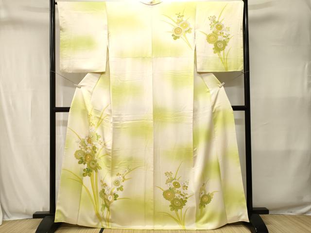 平和屋着物■訪問着　枝菊文　暈し染め　金彩　正絹　逸品　CABJ3399ev