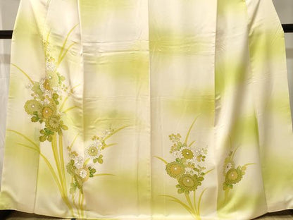 平和屋着物■訪問着　枝菊文　暈し染め　金彩　正絹　逸品　CABJ3399ev