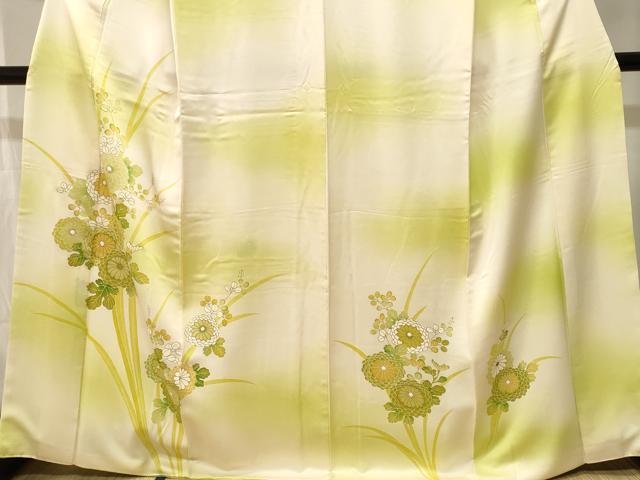 平和屋着物■訪問着　枝菊文　暈し染め　金彩　正絹　逸品　CABJ3399ev