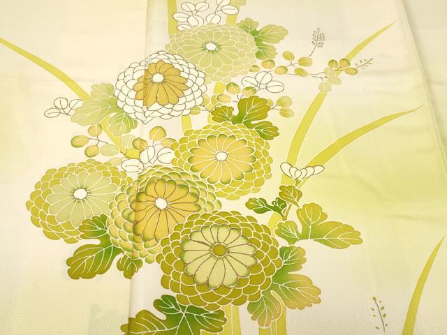 平和屋着物■訪問着　枝菊文　暈し染め　金彩　正絹　逸品　CABJ3399ev