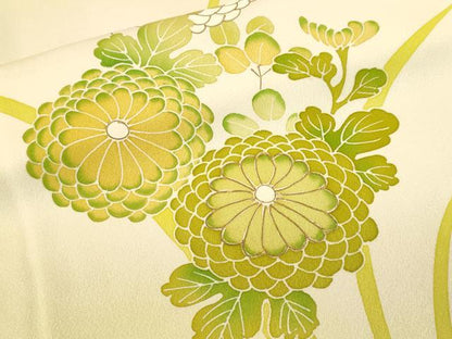 平和屋着物■訪問着　枝菊文　暈し染め　金彩　正絹　逸品　CABJ3399ev