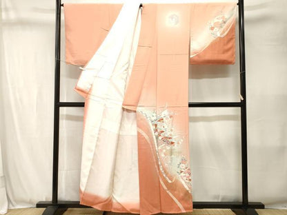 平和屋着物■訪問着　亀甲草花文　几帳花文　暈し染め　金彩　反端付き　正絹　逸品　CABJ3400ev