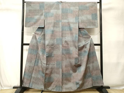 平和屋着物■泥きりとり紬　霞文　反端付き　正絹　逸品　CABJ3401ev