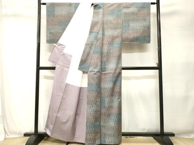 平和屋着物■泥きりとり紬　霞文　反端付き　正絹　逸品　CABJ3401ev