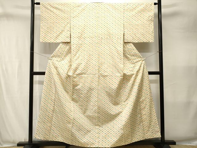 平和屋着物■上質な紬　井桁絣　正絹　逸品　CABJ3406ev