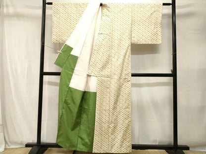 平和屋着物■上質な紬　井桁絣　正絹　逸品　CABJ3406ev