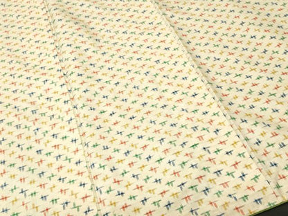 平和屋着物■上質な紬　井桁絣　正絹　逸品　CABJ3406ev