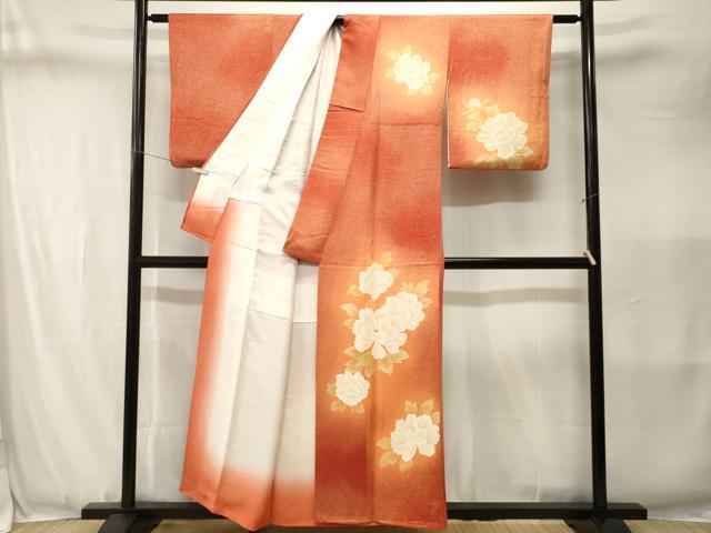 平和屋着物■訪問着　草花文　暈し染め　正絹　逸品　CABJ3408ev