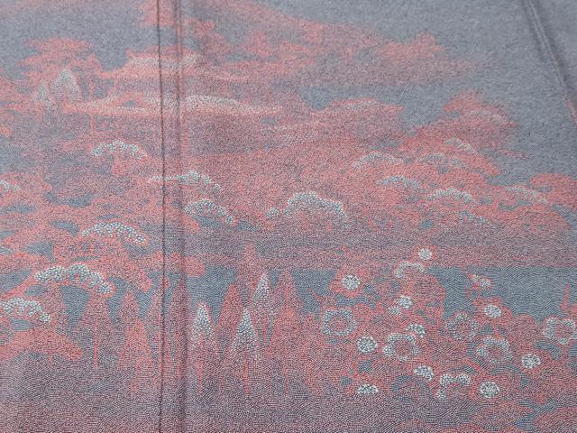 平和屋着物■訪問着　江戸小紋　松竹梅風景文　正絹　逸品　CABJ3412ev