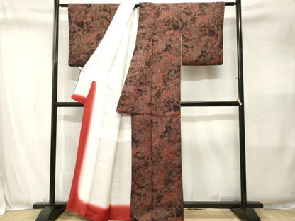 平和屋着物■上質な小紋　草花文　正絹　逸品　CABJ3422ev