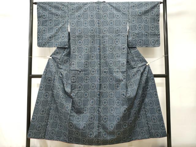 平和屋着物■上質な紬　蜀江花文　正絹　逸品　CABJ3423ev