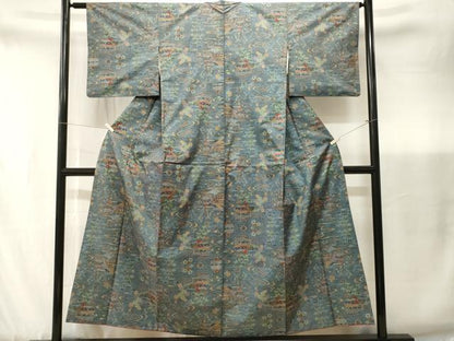 平和屋着物■本場大島紬　7マルキ　御所解文　正絹　逸品　CABJ3441ev