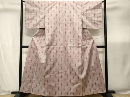 平和屋着物■上質な紬　矢羽　絵絣文様　正絹　逸品　CABJ3442ev