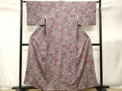 平和屋着物■上質な小紋　枝花文　正絹　逸品　CABJ3443ev