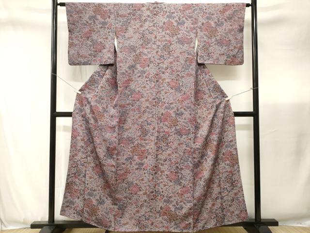 平和屋着物■上質な小紋　枝花文　正絹　逸品　CABJ3443ev