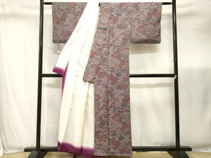 平和屋着物■上質な小紋　枝花文　正絹　逸品　CABJ3443ev