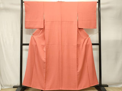平和屋着物■上質な色無地　霞地紋　黄丹色　正絹　逸品　CABJ3449ev